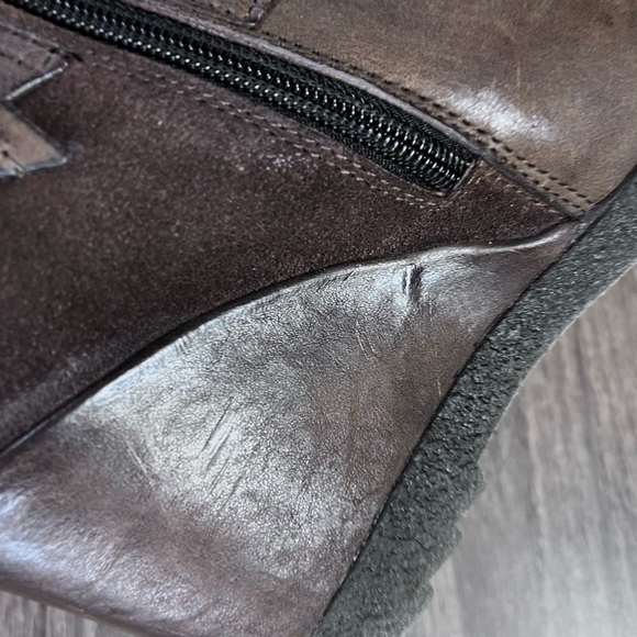 *Miz Mooz | Narcissa Brown Leather Wedge Bootie with Ankle Straps Size 38/7.5-8 - Picture 14 of 15